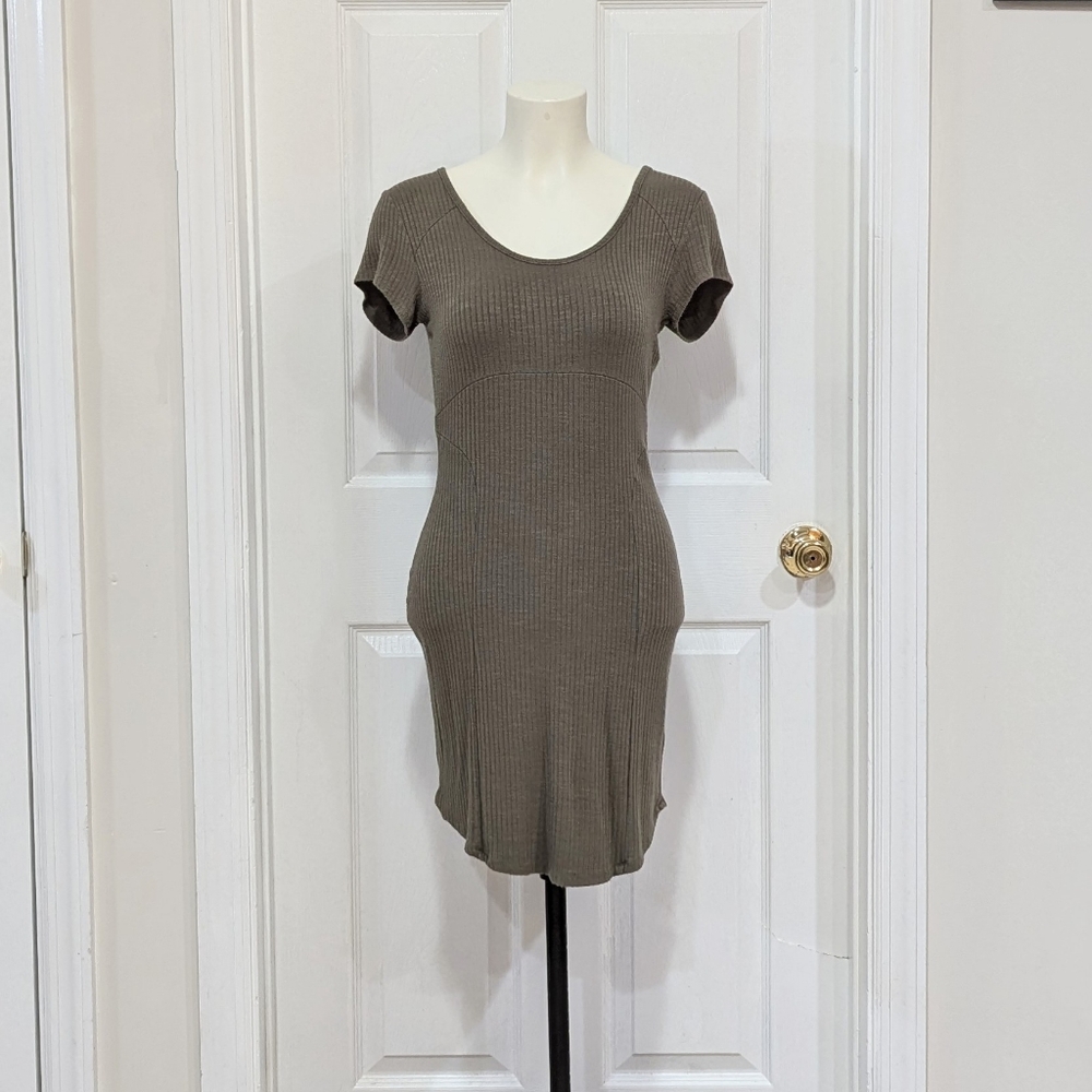 Green Rib Knit Dress